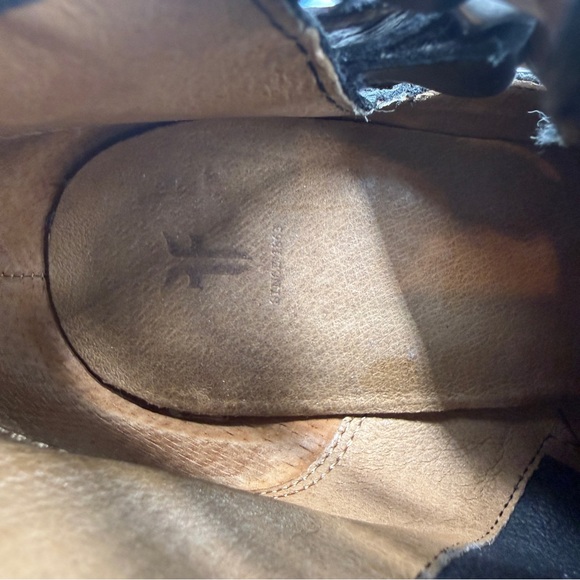 Frye Womens Shoes Jennifer Booties Sz 9.5 Black Leather Heeled Ankle Buckle - Picture 10 of 13